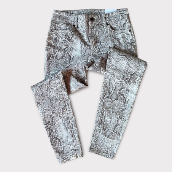 WHBM Stretchy High Rise Skinny Snake Print Ankle Pants Size OP - Picture 11 of 11